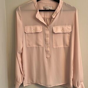 LOFT Blush Blouse with Button Detail
